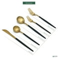 thumbnail image 4 of Elyon Tableware Elyon Lea Matte Two-tone Colored Stainless Steel Flatware Set 20 Pieces Gold/ Silver, 4 of 5