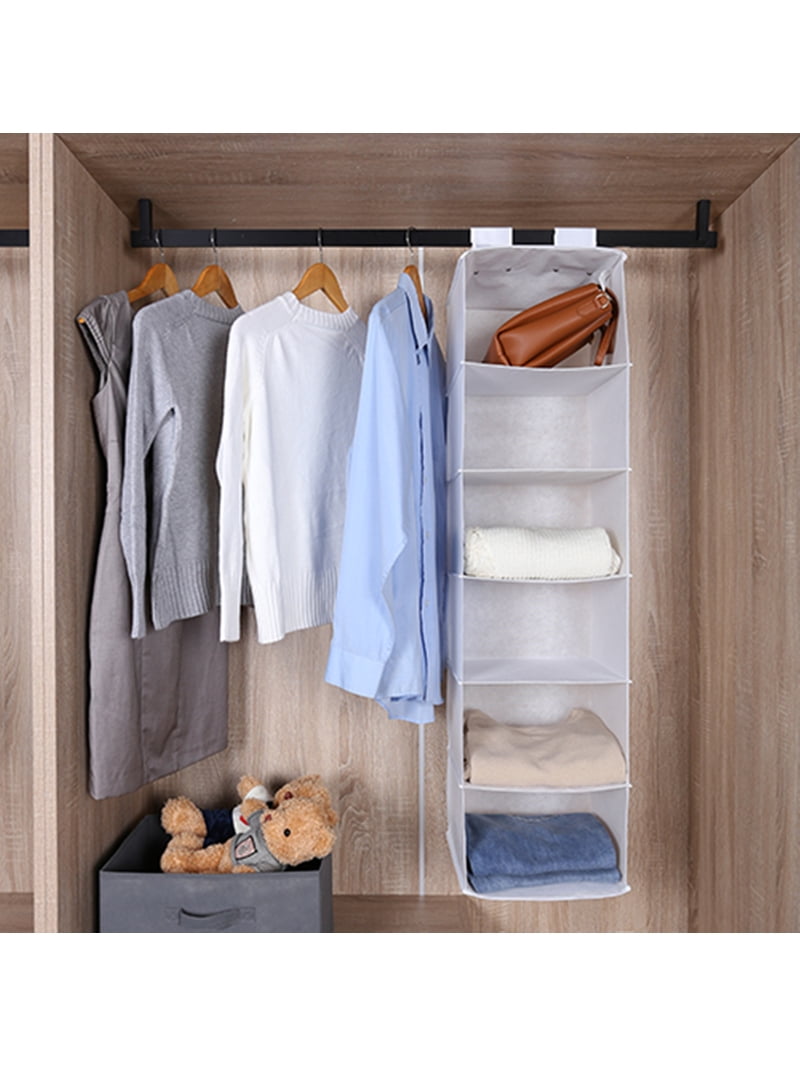 Mainstays Closet Storage Organizer, 6 Shelf Hanging Closet