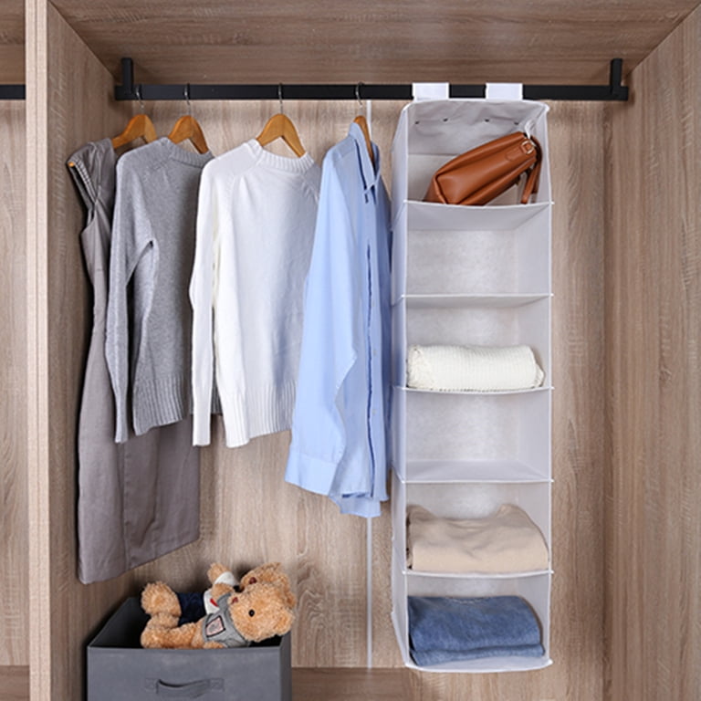 3 pack) Mainstays 6 Shelf Non-Woven Hanging Closet Organizer Shelf