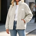 thumbnail image 2 of Enjoytime Fleece Jacket Women Stand Collar Long Sleeve Zip Up Coat Casual Cozy Warm Outerwear Fall Winter Plus Size Clothes, 2 of 8