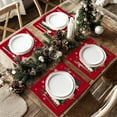 thumbnail image 7 of mubwai Christmas Placemats 12x18 Inch Set of 4, Xmas Trees Snowflakes Winter Seasonal Holiday Farmhouse Kitchen Dining Table Decoration for Indoor Outdoor Dinner Party Décor (Red) GP125-18, 7 of 7