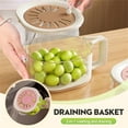 thumbnail image 3 of 2 in 1 Drainer and Strainer, Multifunctional Draining Basket with Lid and Foldable Handle, Kitchen Colander and Vegetable Washing Bowl for Fruits Rinsing Straining Storage, 1 Pcs, 5.9x3.34", 3 of 8