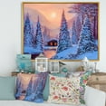thumbnail image 2 of Designart 'The River House In The Woods and Winter Landscape I' Lake House Framed Canvas Wall Art Print, 2 of 5