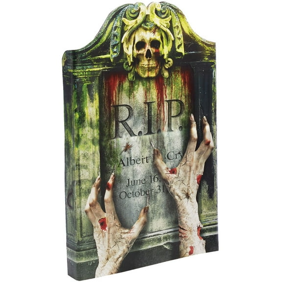 FunWorld Costumes Hands And Skull Foldable Tombstone Decoration