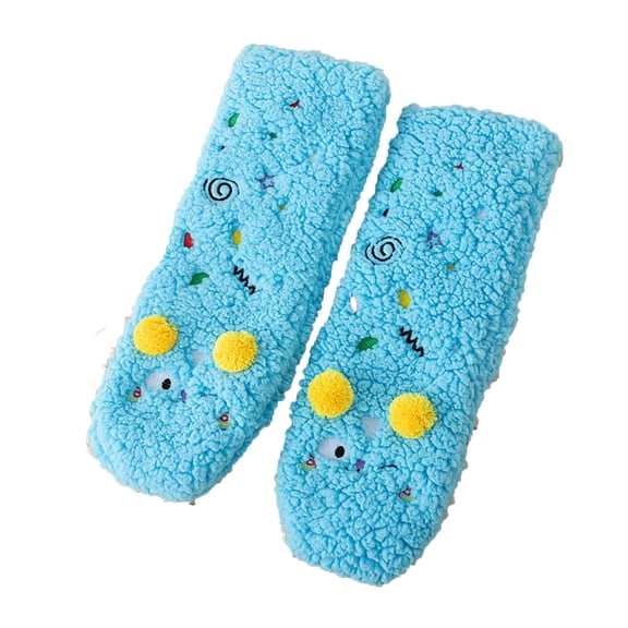 YiJuHui 2pcs Cozy Non-Slip Fuzzy Socks for Women, Soft Warm House Socks with Grips, Anti-Skid Indoor Floor Socks for Home Comfort