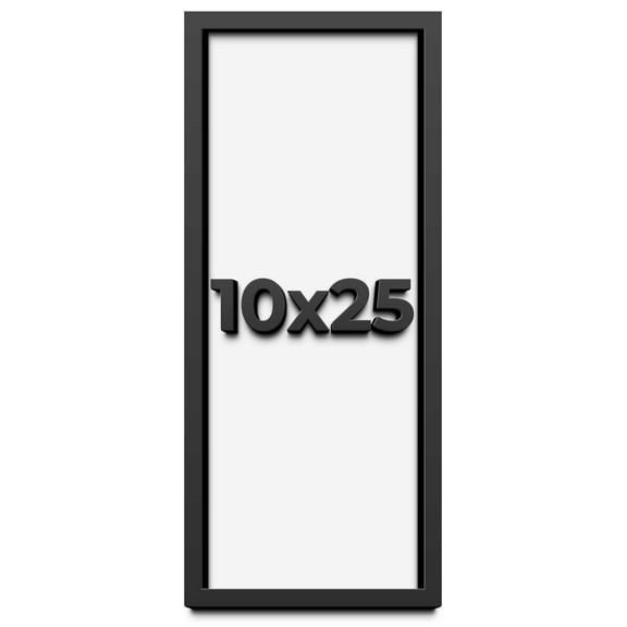10x25 Shadow Box Frame Black | 1 inches Deep Real Wood Contemporary Shadowbox Display Frame | UV