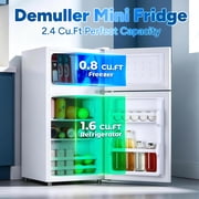 TACOOL Refrigerator with Top Freezer 2.4Cu.ft Two Door Small Mini Fridge for Person Use with Egg tray, White