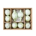 thumbnail image 4 of Light Green Embossed Vintage Christmas Ball Ornament Set Shatterproof Hanging Baubles for Xmas Tree Decor, 4 of 9