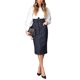 thumbnail image 1 of Sunloudy Falda de longitud media para mujer con cinturón, cierre de botón de cintura alta con amarre, prenda de color sólido Sunloudy moda, 1 of 9
