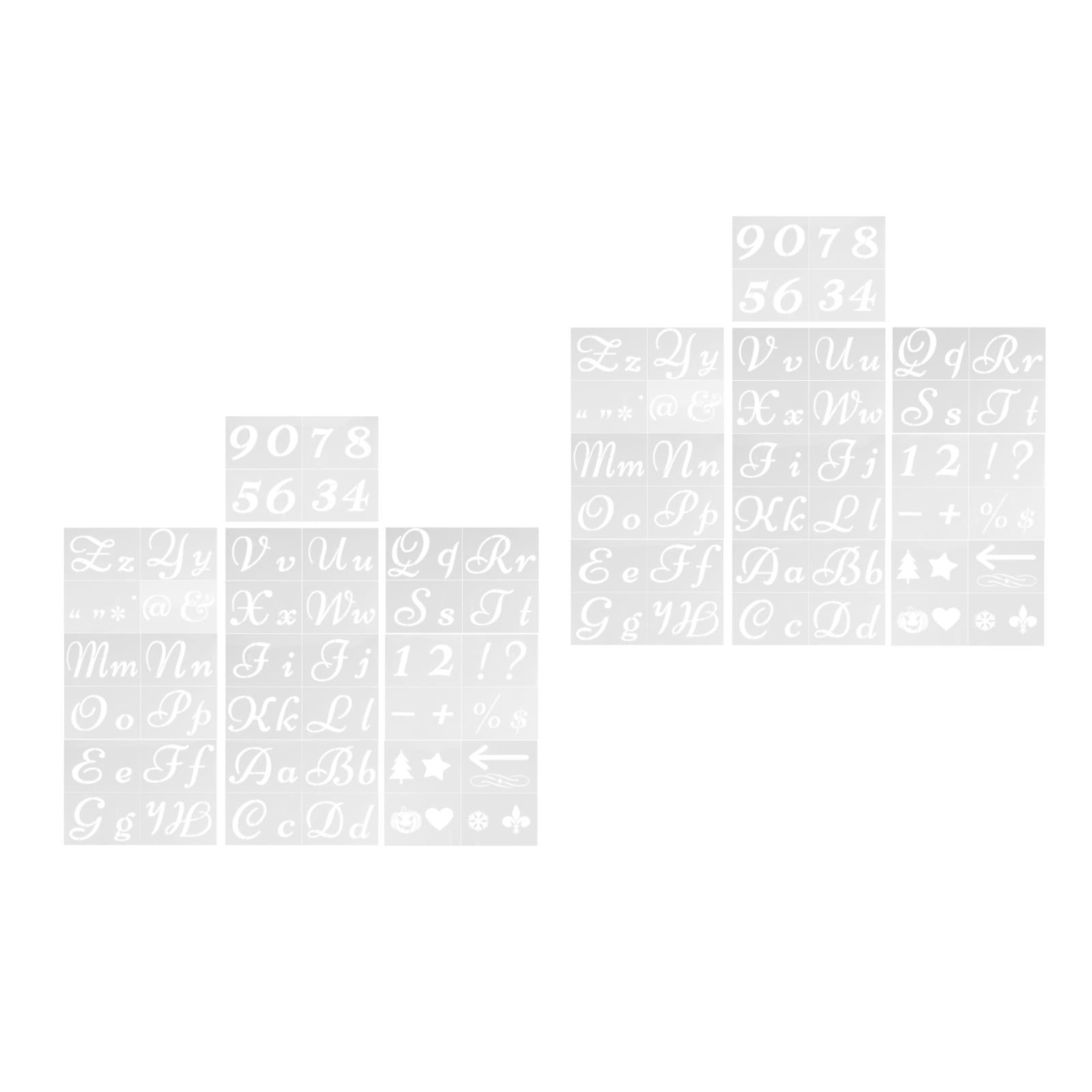 2 Pack Alphabet Painting Template Paper Stencil Child White