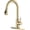 Gold, variant on Zovajonia Modern Commercial Kitchen Faucet with Pull Down Sprayer Brushed Nickel, High Arc Single Handle Stainless Steel  Sink Faucet with Deck Plate