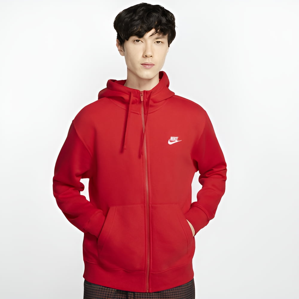 nike sportswear club fleece hoodie university red