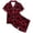 AB32 Brick Red, variant on Tisuna Kids Girls Short Sleeve Pajamas Set Halloween Pumpkin Bat Print Collared Tops And Shorts Pjs Set Fashion Cute Kids Halloween 2 Pieces Indoor Wear For Age 2-13 Years