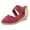 Red, variant on Womens Espadrilles Sandals Elastic Criss Cross Straps Close Toe Wedge Platform Heel Summer Shoes