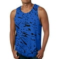 thumbnail image 2 of KPOPLK Men's Scoop Back Unique Tank Top Shirt Sleeveless Shirts Muscle Tank for Sports and Beach Activities with Style XL Blue, 2 of 5