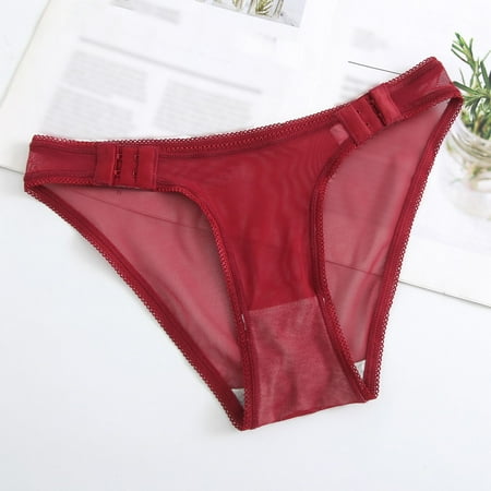 kpoplk Women Sexy Criss Cross Underwear Seamless Bikini Naughty Panty Brief Thong Cheeky S Wine