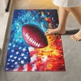 thumbnail image 6 of Toilet Rug U-Shaped Bathroom Rugs Non-Slip Soft Plush Machine Washable Contour Bath Mat American Flag and Football 24x20, 6 of 9