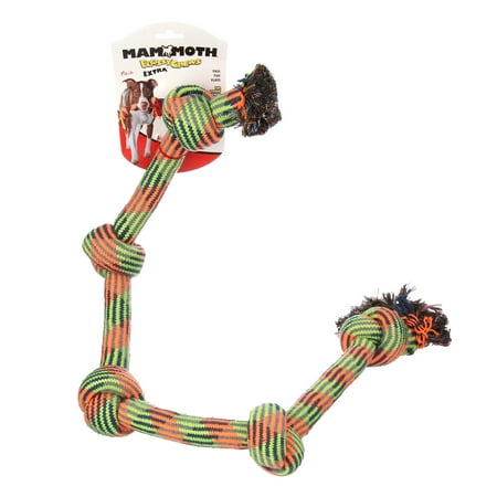 UPC: 0746772250402 | Mammoth Flossy Chews Extra Fresh 5 Knot Rope Tug Dog Toy  X-Large  36