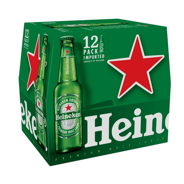 Heineken Lager Beer, 12 pack, 12 fl oz bottles - Walmart.com - Walmart.com