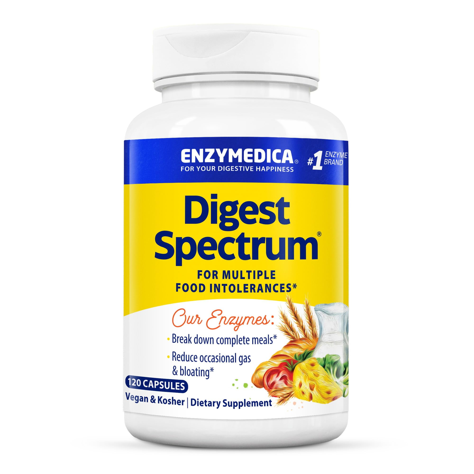Suplemento Enzymedica Digest Spectrum para enzimas digestivas, 120 ...