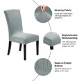 thumbnail image 4 of Velvet Chair Covers for Dining Room Set of 4, Stretchy Dining Chair Covers, Washable Kitchen Chair Slipcovers, Classy Decor for Home and Banquet (Silver, 4 Pack), 4 of 7