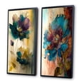 thumbnail image 3 of Designart "Retro Pansy Delicate Blossoming Flower II" Flowers Framed Wall Art Set Of 2 - Traditional Green Frame Gallery Set For Office Decor, 3 of 6