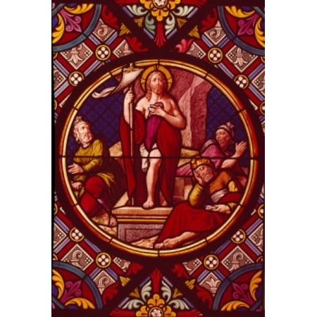 Century Stained Glass - Resurrection stained glass window 19th Century Poster Print