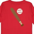thumbnail image 4 of Inktastic Baseball Bat and Ball Boys or Girls Long Sleeve Toddler T-Shirt, 4 of 5