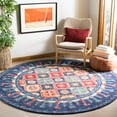 thumbnail image 2 of SAFAVIEH Aspen Christabella Geometric Wool Area Rug, Navy/Orange, 9' x 9' Round, 2 of 5