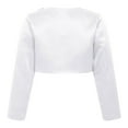 thumbnail image 2 of vastwit Flower Girl Bolero Shrug Open Front Long Sleeve Cardigan Wedding Princess Dress Cover Up Top White 14, 2 of 7