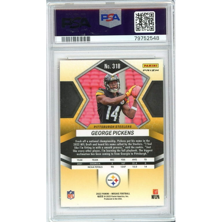 Graded 2022 Panini Mosaic George Pickens #318 Reactive Orange