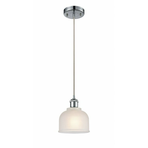 516-1P-PC-G411-Innovations Lighting-Dayton-1 Light Mini Pendant in Industrial Style-5.5 Inches Wide by 8.5 Inches High Polished Chrome Finish with