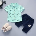 thumbnail image 2 of TAIAOJING Baby Boy Clothes Outfits Toddler Kids Summer Gentleman Suit Short Sleeve T Shirt Tops Shorts Casual 2PCS Set Baby Clothes 2-3 Years, 2 of 5
