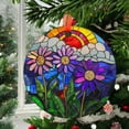 thumbnail image 2 of Ornament Window Hanging, Purple Flowers Sun Catchers Glass Panel Green Suncatcher Decor for Birthday for Women, Men, Wife, Aunt, and Mom, 2025, Holiday 2025, Festive Home Accent,, 2 of 5