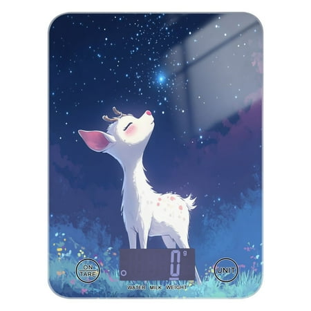 

A Cute White Deer Food Scale Digital Kitchen Scale Waterproof Grams Ounces lbs for For Baking and Cooking