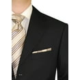 thumbnail image 2 of DTI GV Executive Men's Italian Suit Three Button Wool Jacket Trousers Stripe Black Stripe, 2 of 5