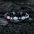thumbnail image 5 of Black Purple Stone Promise Rings Delicate Fashion Jewelry Lightweight Ring for Women, 5 of 8