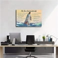 thumbnail image 3 of The Ten Commandments 10 Commandments Wall Art Christ Jesus Walking on the Sea Wall Decor Christ Bible Framed Artwork for Religious Church Prayer Room Bedroom Living Room Home Decor 16"X12", 3 of 5