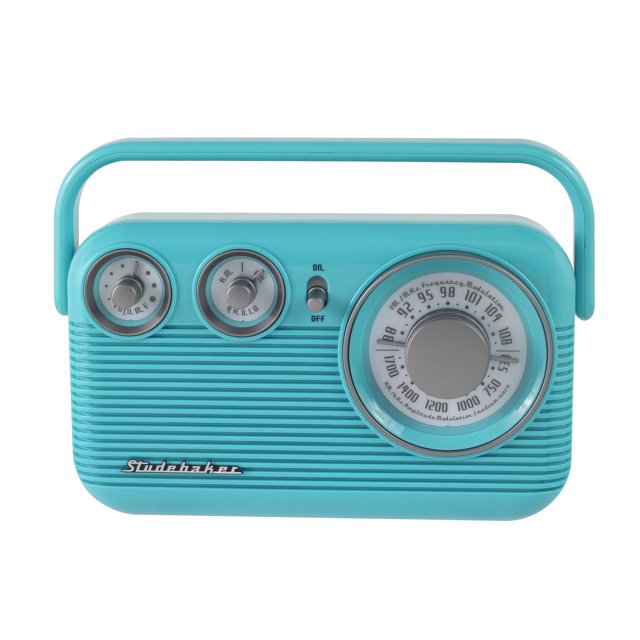 Radio portátil AM/FM Studebaker SB2003 retro turquesa