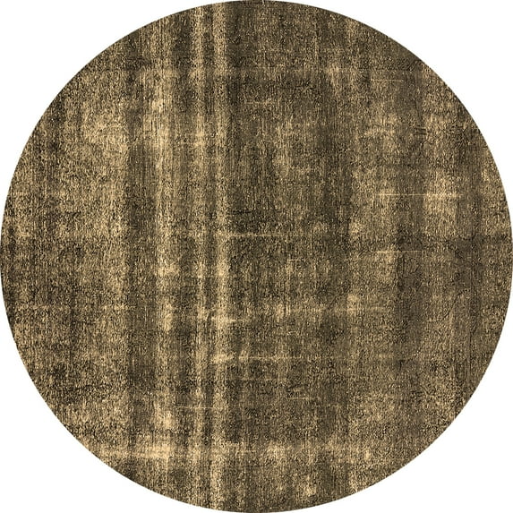 Ahgly Company Indoor Round Oriental Brown Industrial Area Rugs, 5' Round
