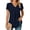 Navy, variant on Casual Blouses for Women Solid Color Sleeve Tops V Neck Short Sleeve T Shirt Cute Summer Loose Blouses Tops