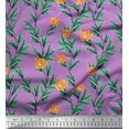 thumbnail image 1 of Soimoi Tissu Popeline de Coton Feuilles & Roses Décor Floral Tissu Imprimé au Mètre 42 Pouces de Large, 1 of 3