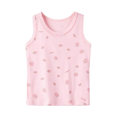 

ZMHEGW Girls Cotton Halter Small Vest Summer Thin Floral Undershirt In The Little Girl Cute Top