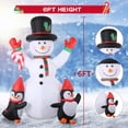 thumbnail image 3 of Muñeco de nieve inflable navideño FlyFreeU de 180 cm con pingüino, 3 of 7