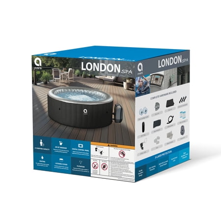 AVENLI LONDON 2-3 PERSON INFLATABLE HOT TUB SPA + COVER, RAPID HEATING UP TO 104°F, 105 WATER JETS, 181 GAL CAPACITY