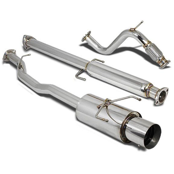 DNA Motoring CBE-HA94L4 For 1994 to 1997 Honda Accord Stainless Steel Catback Exhaust System 4.5" Muffler (Chrome Muffler Tip) CD 95 96