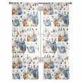 thumbnail image 3 of Fall Blue Pumpkin Sheer Curtains 72 Inches Long 2 Panels Set, Window Sheer Curtains for Living Room/Bedroom, Thanksgiving Autumn Daisy Pastoral Light Filtering Rod Pocket Curtain 52'' x 72'' x 2, 3 of 7