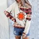 thumbnail image 5 of Moda mujer manga larga otoño camiseta impresión bolsillos con capucha blusa Tops Fridja  bvmnju7916, 5 of 6