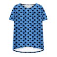 thumbnail image 4 of Hauts pour Femmes, Chemises d'Été à Manches Courtes pour Femmes, Tunique Décontractée Imprimée, Chandail à Col en V, Chemise Blouse à Manches Courtes pour Femmes, Tendance en Liquidation, 4 of 7