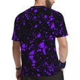 thumbnail image 4 of Gym T-Shirt For Mens Purple Splash T-Shirts Novelty Abstract Art Summer Tee Shirt O Neck, 4 of 5